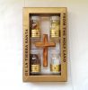 Olive Wood Cross with 4 Holy Land Elements