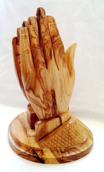 Olive Wood Praying Hands Bible Holder