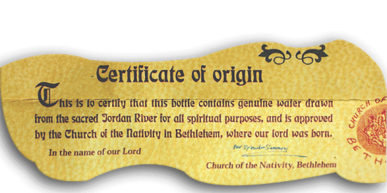 Holy Jordan River Water