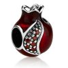 Pomegranate Silver Charm with stones