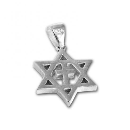 Sterling Siver Star of David withCross
