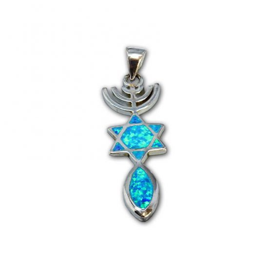 Silver Grafted In Pendant with Opal