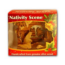 Olive Wood Nativity Scene with Farm Animals