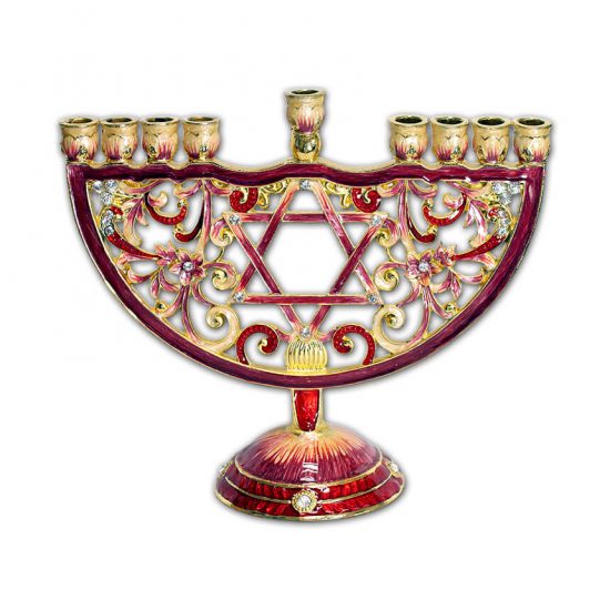 Red Hanukkiah with Star of David
