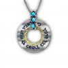 Silver, Gold and Turquoise Scripture Necklace 