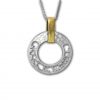 Silver and Gold Necklace with Cut Through Blessing 