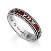 Shema Israel Sterling Silver Ring on Red Enamel